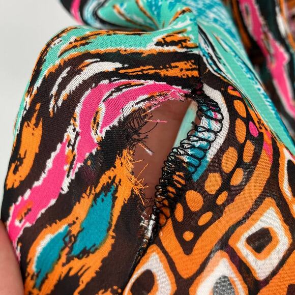 Rue 21 Multi-Color Tribal Lightweight Spaghetti Strap Hi Low Slip Dress READ - Picture 5 of 9